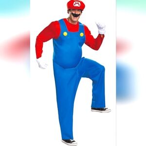 Disguise Mens Deluxe Super Mario Costume Sz Med LIKE NEW